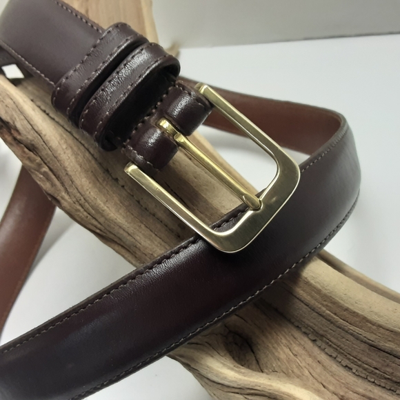 MEN'S  COACH BURGUNDY GOLD BUCKLE BELT  L 38 - Picture 3 of 4